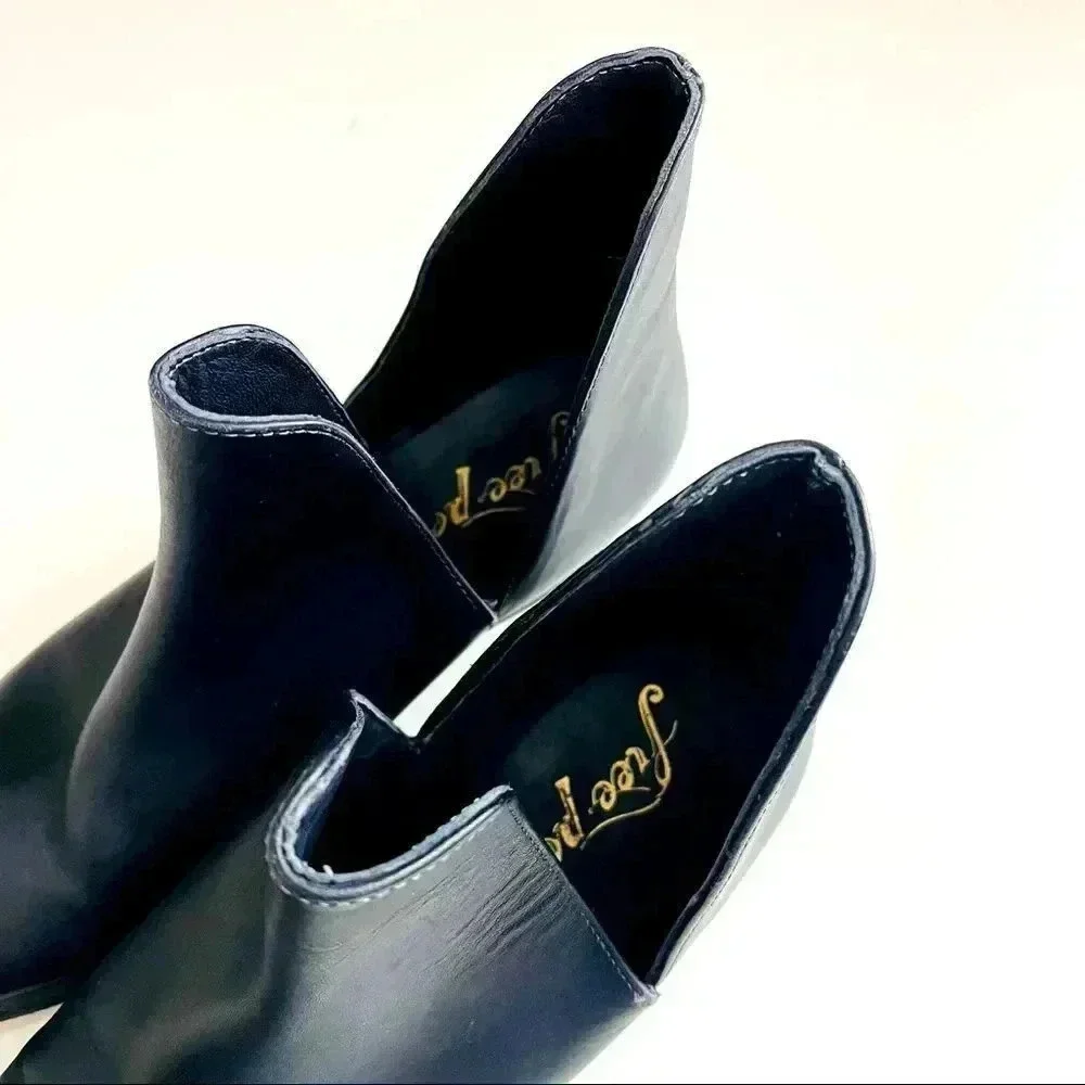 NWOT Navy (INK) Free People Charm Double V Bootie